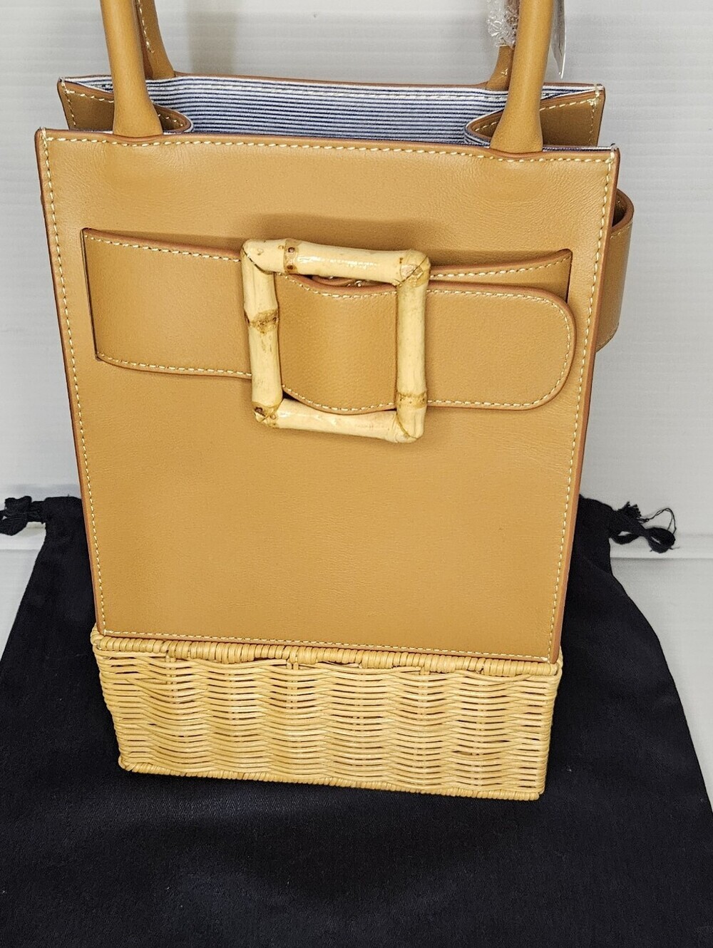 NewJ.McLaughlin Orange Avenue Wicker Straw Handbag Women’sSummer Structured Tote - Picture 6 of 9